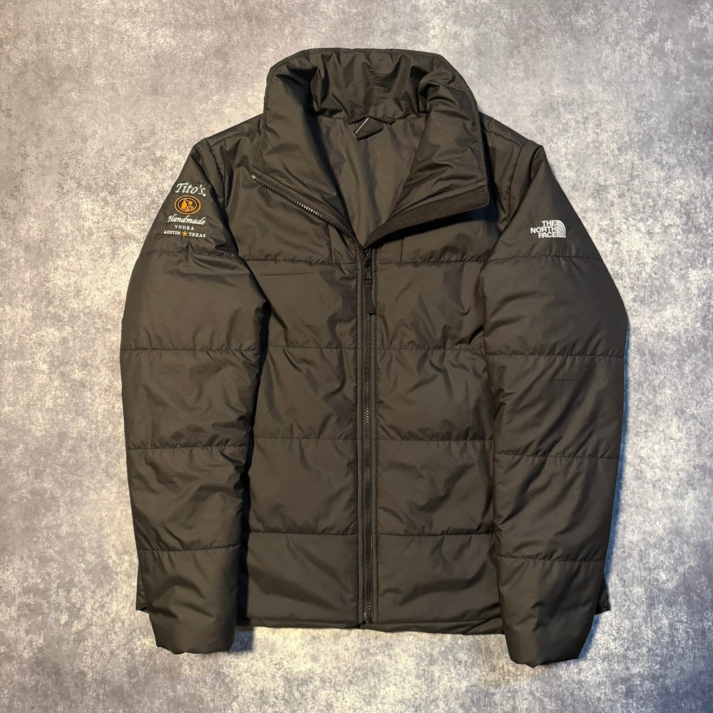 The North Face Womens Everyday Insulated Black Puffer Jacket Titos Vodka Logo XL